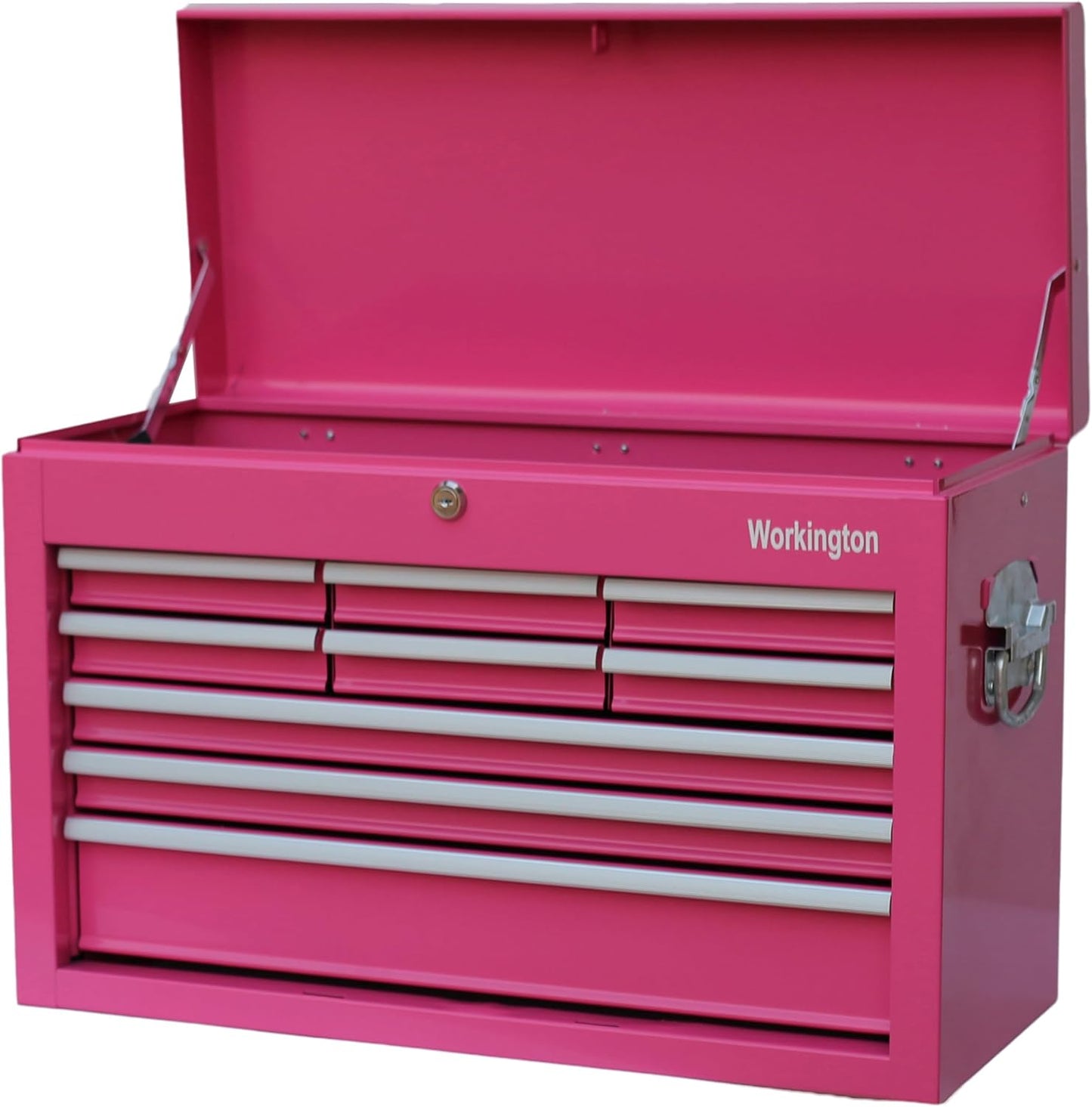 Workington Portable Metal Tool Chest with 9 Drawers, 24" 9-Drawer Tool Chest Cabinet with Ball Bearing Drawer Slides, Steel Tool Storage Box Organizer 4006 Purple