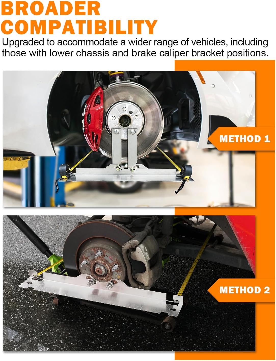 Upgraded Wheel Alignment Tool with Connection Sheet, Heavy Duty Stainless Steel Toe Alignment Tool Plates with Tape Measures for Car, Truck, SUV
