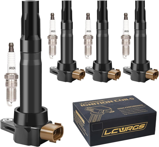 Set of 4 Ignition Coil Pack and Spark Plugs Fits for 2010 2011 2012 2013 Suzuki SX4 SX 4 Grand Vitara Kizashi Coils Spark Plugs Replaces# UF634 5C1789