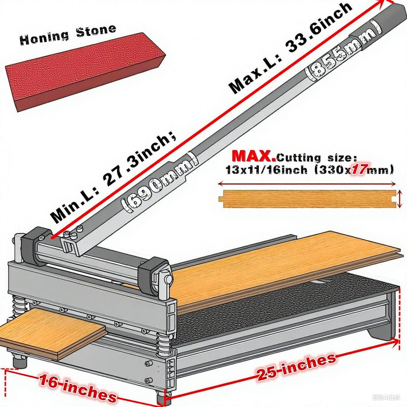 13" Heavy Duty Pro Laminate | Vinyl Floor Cutter, Full Cut 13" Engineered wood, All kinds of vinyl planks, Laminate 17mm thickness; Superstrong| Top Quality| Best Tool
