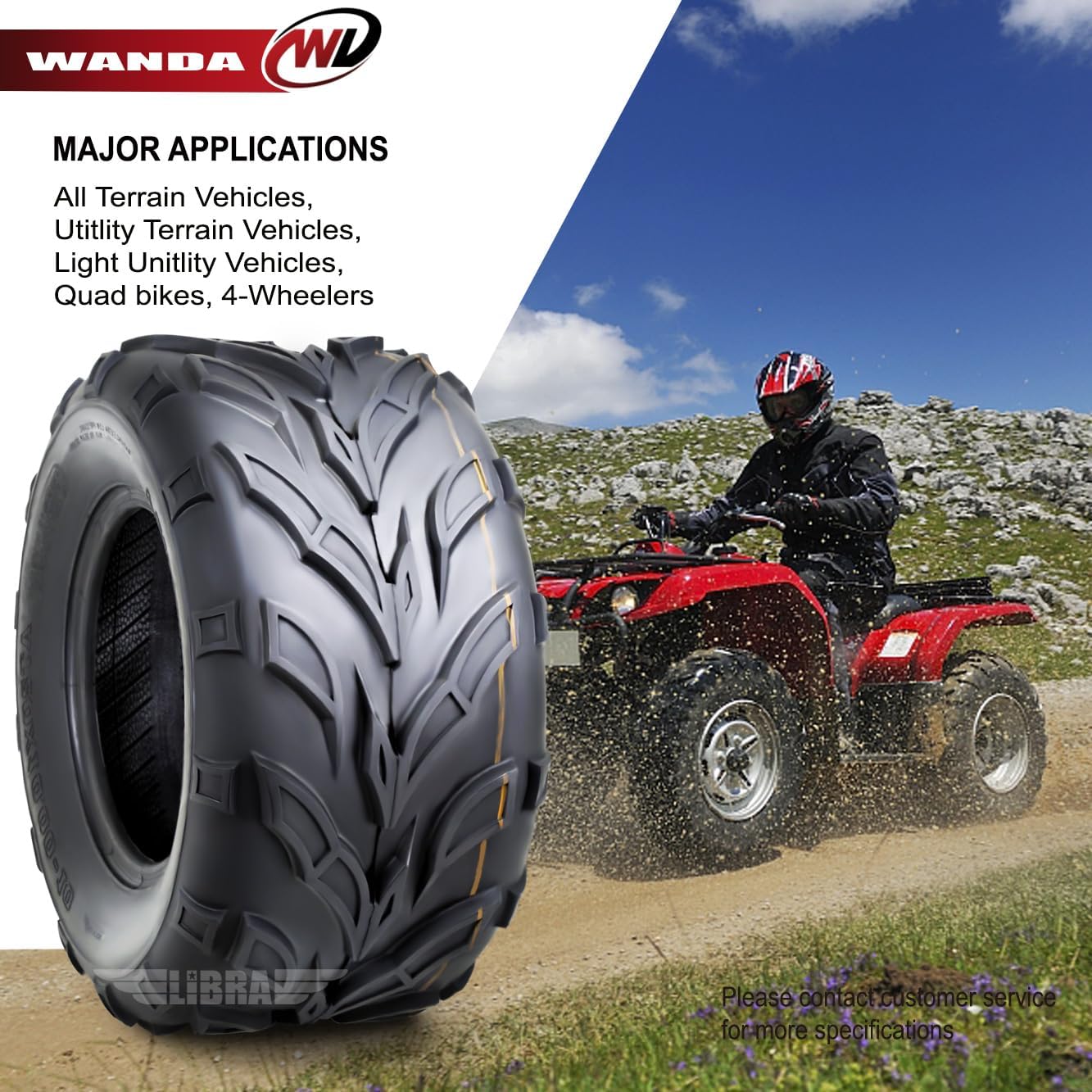 WANDA Set of 2 Sport ATV Tires 20x10-10 20x10x10 4PR P361-10193
