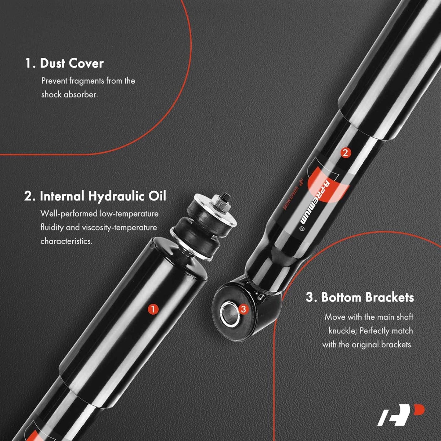 A-Premium Front Shock Absorber Struts Compatible with Dodge Ram 1500 1994-2001, 2500 1994-2002, 3500 1994-2002 -[RWD]