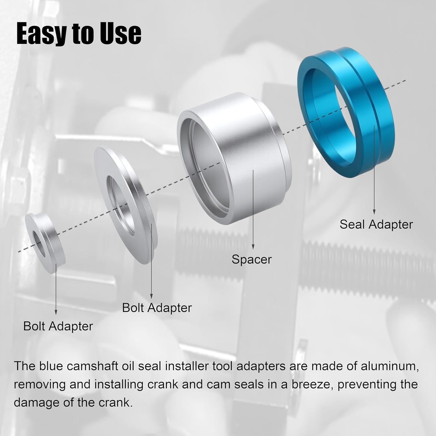 SGT Crank Bearing Camshaft Seal Installer and Remover Set,33pcs Crank Bearing Camshaft Seal with Seal Puller,Crank Seal Installer kit for Automotive Engine Repair