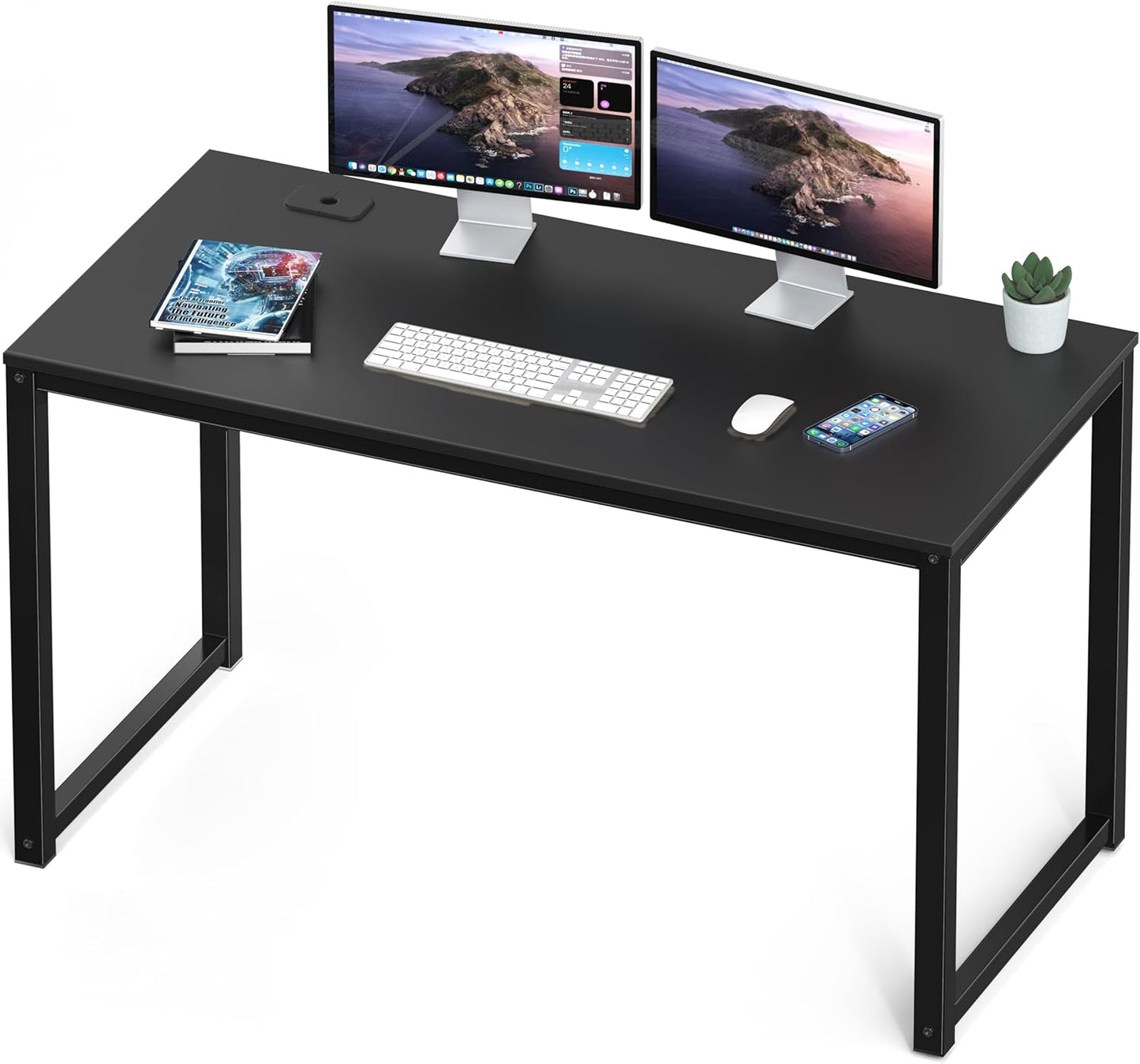 SHW 55-Inch Commercial-Grade Office Computer Desk, White