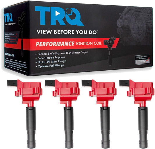 TRQ Ignition Coil Set Compatible with 2012-2015 Mercedes-Benz C250 SLK250