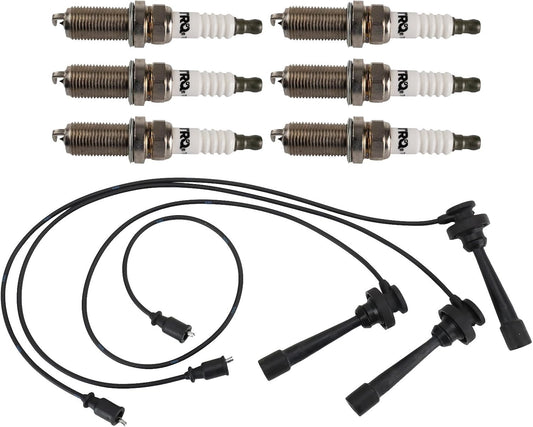TRQ Ignition Kit Spark Plugs Wire Set Compatible with 2003-2006 Mitsubishi Montero