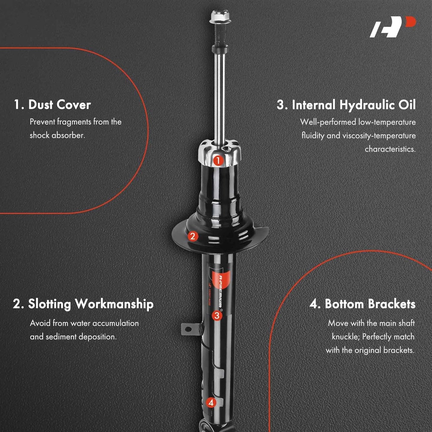 A-Premium Front Shock Absorber Strut Compatible with Lexus GS300 2006, GS350 2007-2011, RWD, 2-PC Set