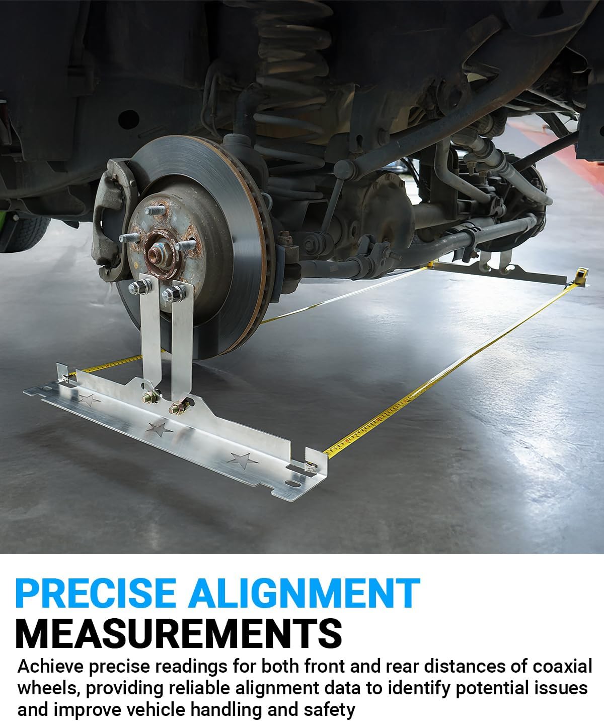 Wheel Alignment Tool with Connection Sheet, Premium Stainless Steel Toe Alignment Tool Plates for Car, Truck, SUV(Include 2 Measuring Tapes)