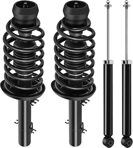 SCITOO Front and Rear Shock Absorber Assembly Fit for 1998-2010 for Volkswagen for Type 1, 1999-2005 for Volkswagen Golf, Complete Shock and Strut Assembly Kit Fit for 171525 5984 4PCS