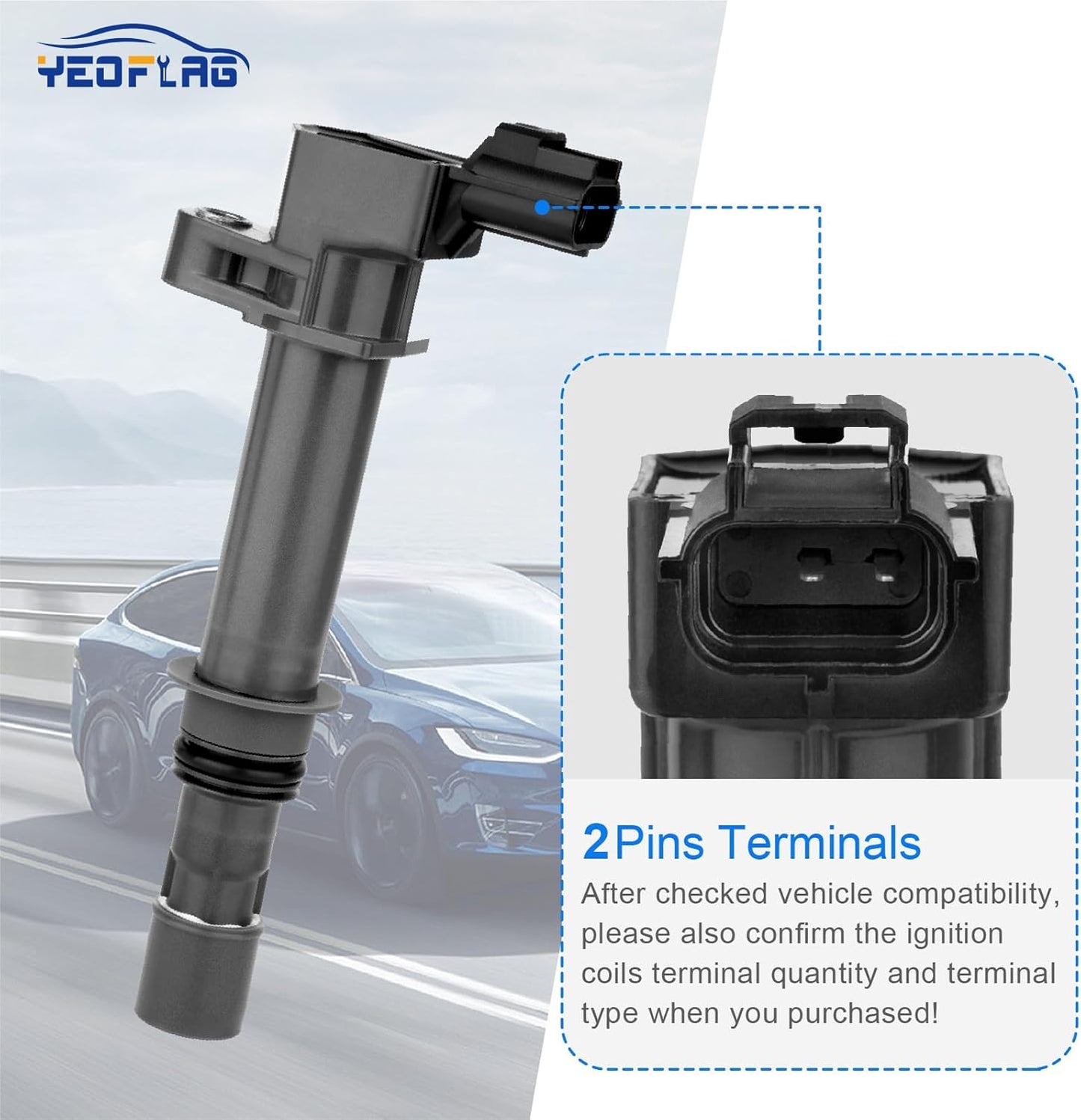 UF399 Ignition Coil Pack Compatible with Jeep for Grand Cherokee 1999-2007 for Liberty 2002-2008 Compatible with Dodge for Ram 1500 for 2002-2008 Replace for IC243 5C1114 UF297 UF270 Set of 6