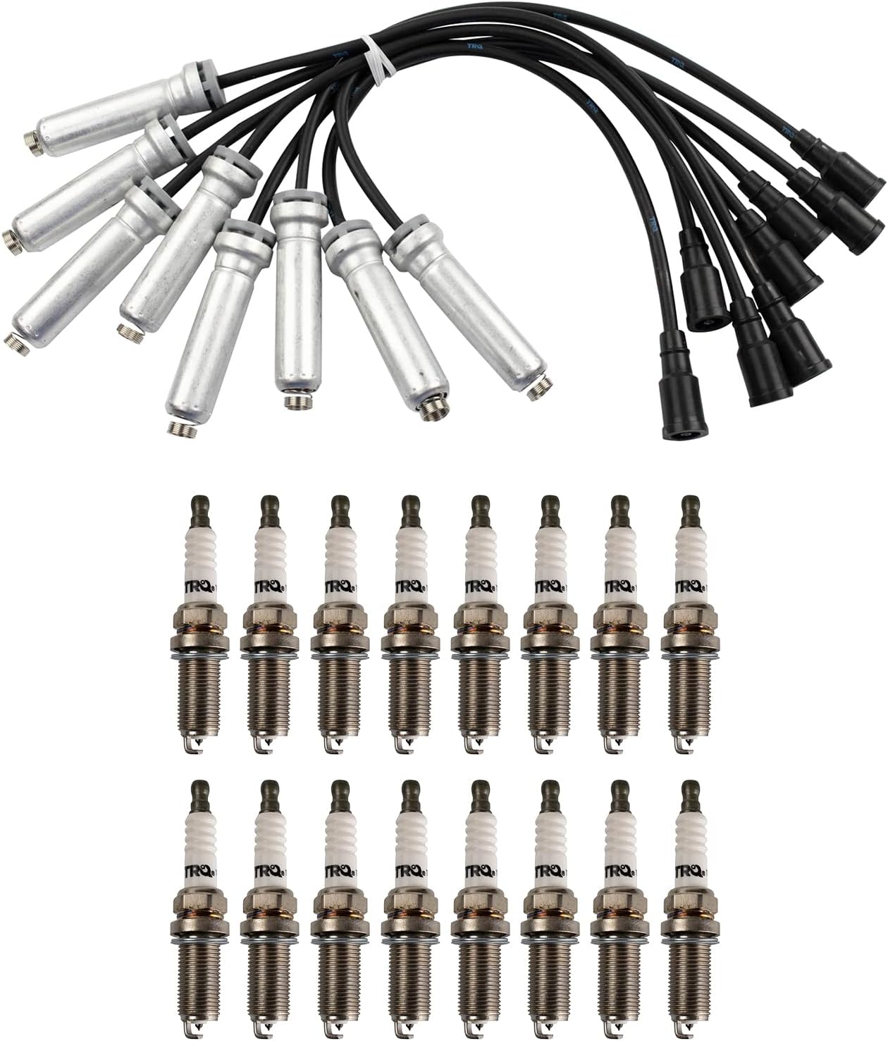 TRQ Ignition Kit Spark Plugs Wire Set Compatible with 2011-2019 Ford Fiesta
