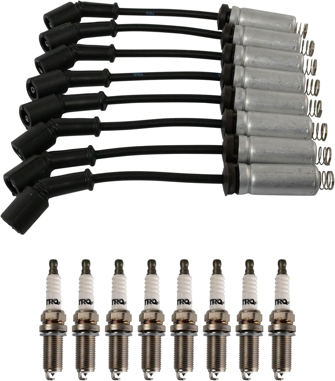 TRQ Ignition Kit Spark Plugs Wire Set Compatible with 2011-2019 Ford Fiesta