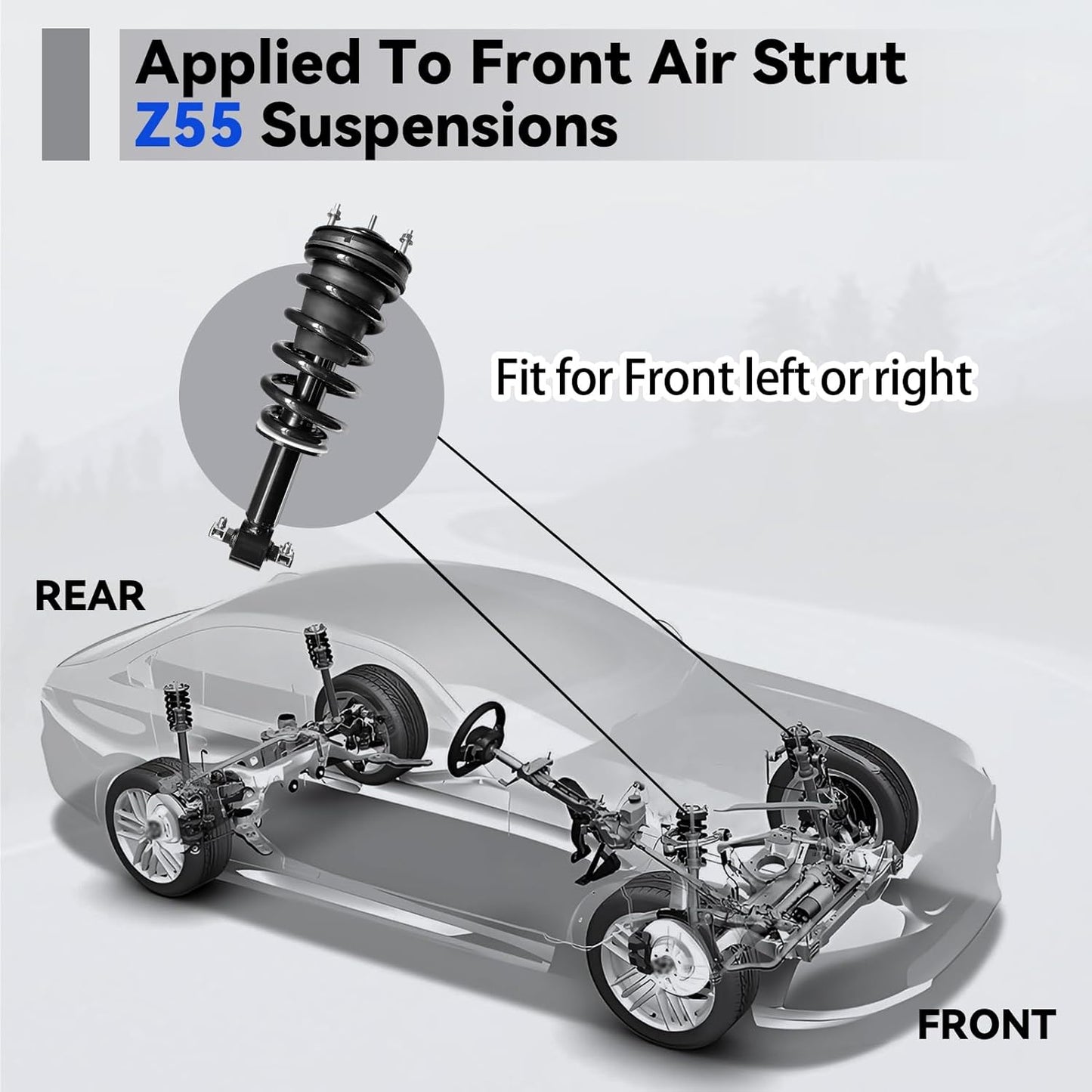 VIGOR Air Shock Absorbers for 2007-2014 Cadillac Escalade, Chevy Avalanche Suburban Tahoe, GMC Sierra 1500/2500 Car Front Air Struts with New Coil Spring, OE Replace 19353945, 25845438