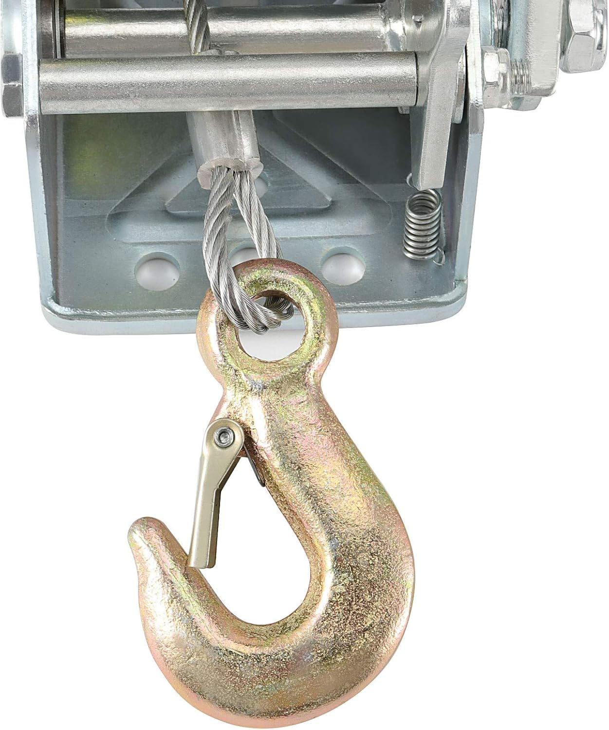 ZOENHOU 1600lbs Capacity Heavy Duty Hand Winch with 49FT / 15m Steel Cable, Hand Crank Winch, Boat Trailer Winch Manual Winch with Hook and Gear Grease, for Pulling Boat Trailer Truck