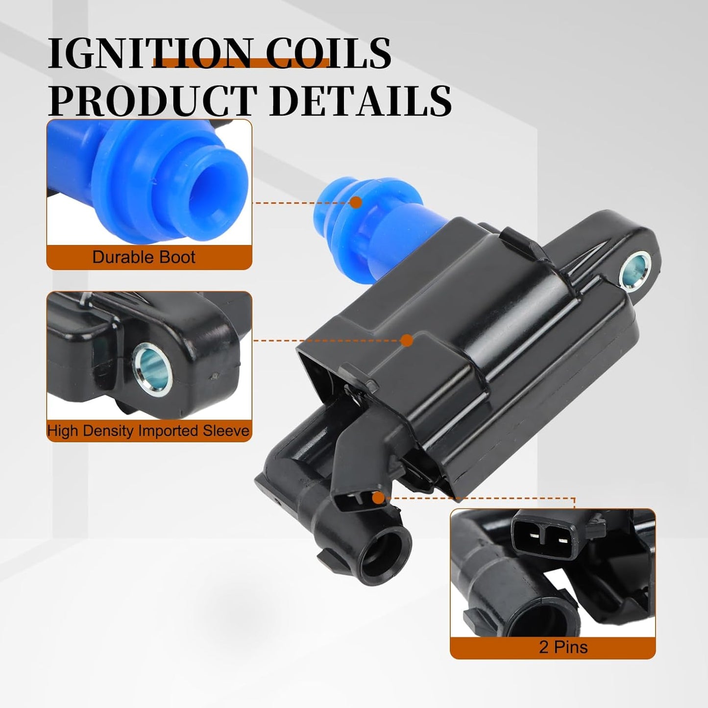 UF228 Ignition Coils & Iridium Spark Plugs & Spark Plug Wires Compatible with Lexus IS300 GS300 Toyota Supra L6 3.0 1998 2001 2002 2003 2004 2005