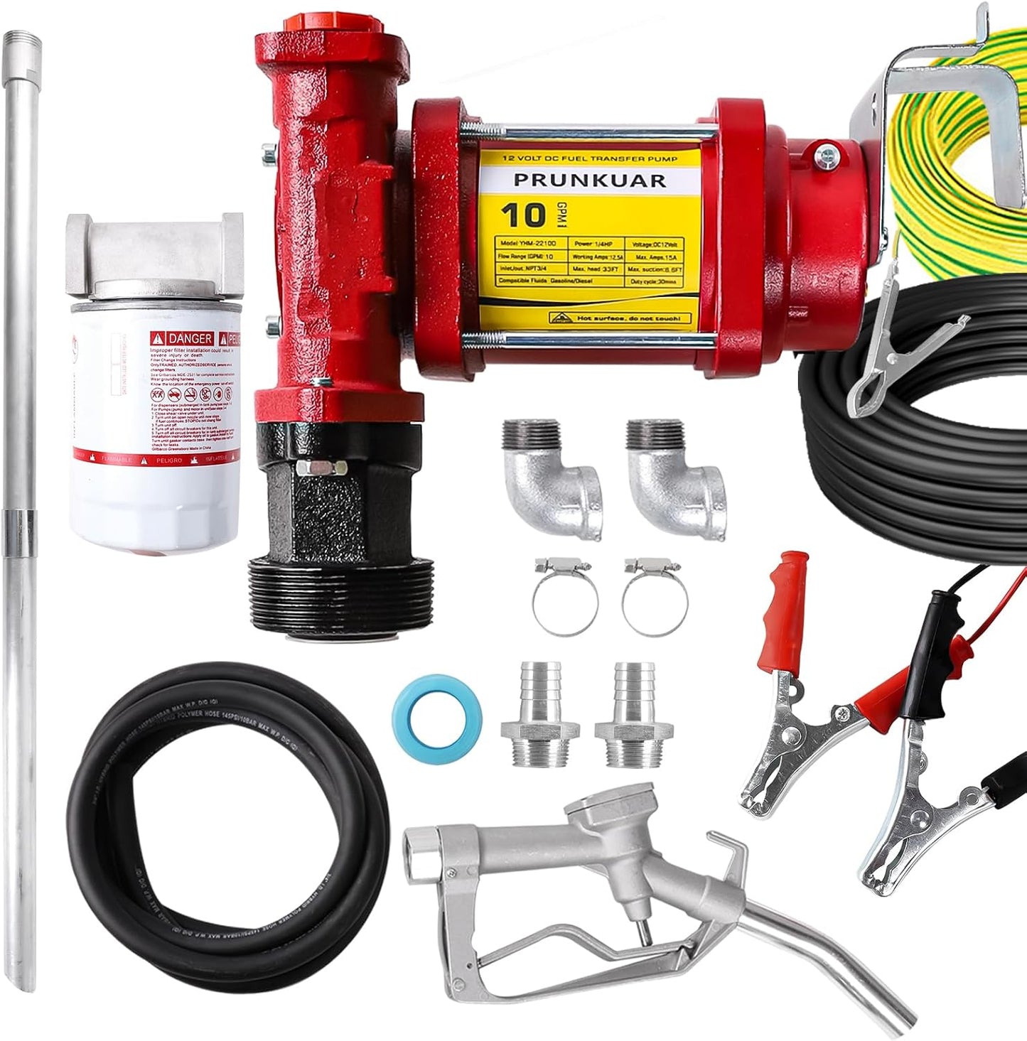 110V Automatic Gasoline Fuel Transfer Pump with Forward and Reverse Pumping, 2.3/3.7 GPM Portable Self-priming Fuel Oil Transfer Pump for Gasoline, Diesel, Kerosene, Biodiesel and More