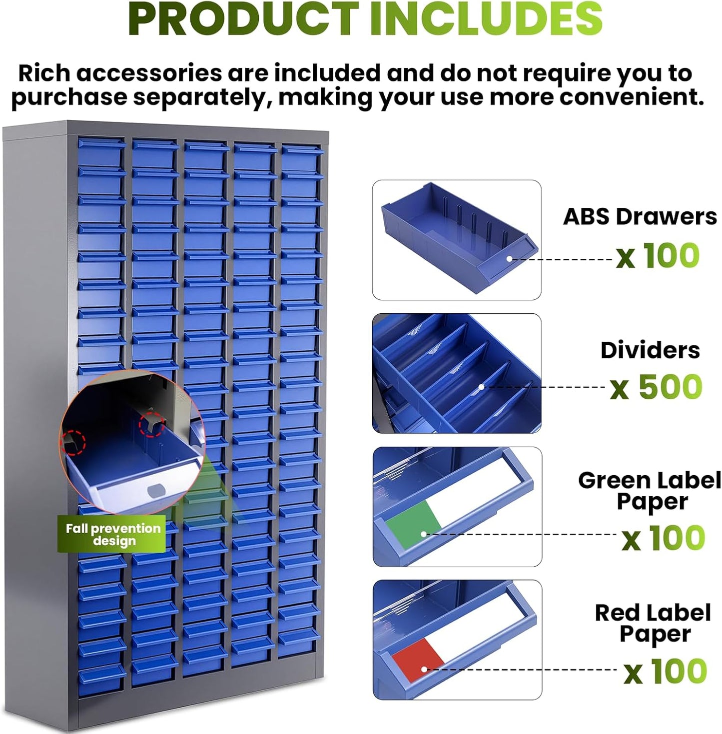 100 Drawers Bolt and Nut Organizer, Stainless Steel Part Cabinet with Shelfs & Labels - 26x9x46in Bolt Bin Cabinets for Workshop Tool & Hardware Storage and Organization (100 Drawer Stainless Steel)