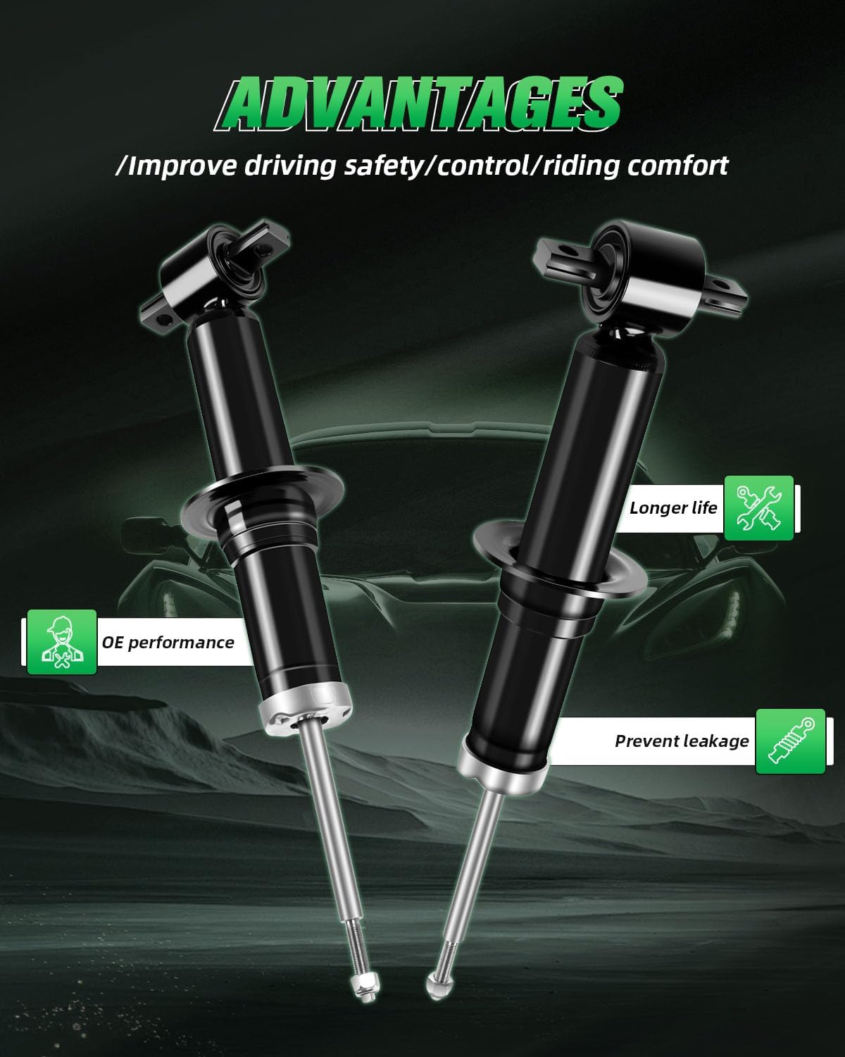 SCITOO Shocks Absorbers, Front Gas Struts Shock Absorber Fit for 2007 2008 2009 2010 2011 2012 2013 for Chevy Silverado 1500,2007 2008 2009 2010 2011 2012 2013 for GMC Sierra 1500 39105 Set of 2