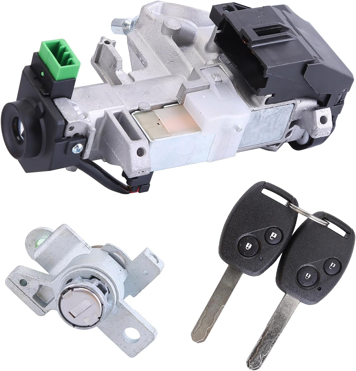 Complete Ignition Key Switch Cylinder & Door Lock Set Fit for 2005-2010 Honda Odyssey 3.5L V6 Ignition Door Lock Cylinder Kit with 2 Keys Replace 72185-SHJ-A01 06351-SCV-C10 Lock Key