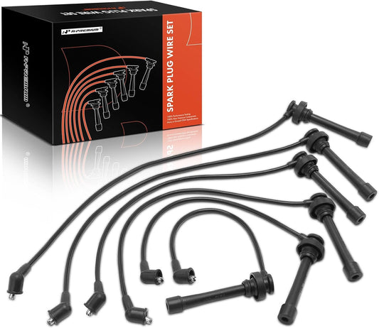 A-Premium Ignition Spark Plug Wires Set of 6 Compatible with Dodge Avenger Stratus 1995-2000 & Chrysler Sebring Cirrus 1995-2000 & Mitsubishi Montero 1995-1996, 2.5L 3.0L