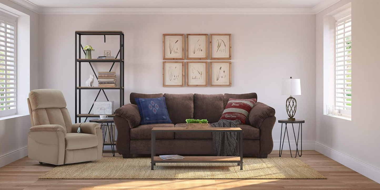 ClickDecor Samson Power Lift Recliner Sofa for Elderly Heavy Duty Motorized Living Room Chair with Side Pockets, Remote Control, Taupe