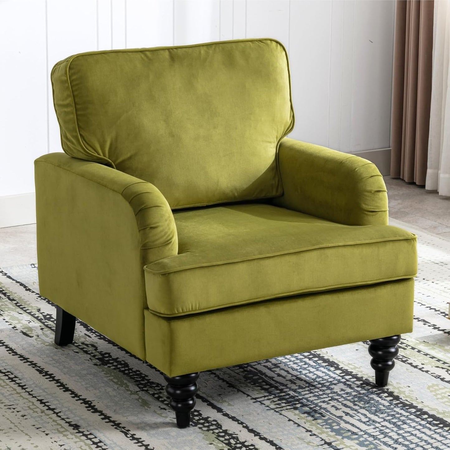 chairus Mid Century Modern Velvet Accent Chair Set of 2, Vintage Club Armchair with Firm Supportive Seat & Soft Backrest, Comfy Single Sofa Reading Chair for Living Room Bedroom Apartment, Blue