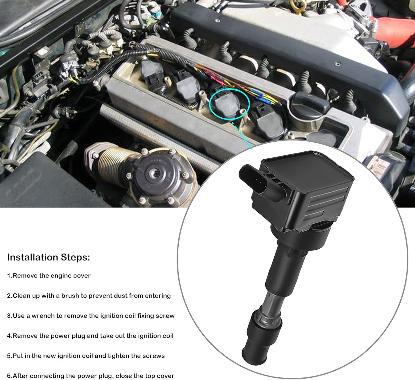 Set of 4 Igntion Coils Fits for 2.0 L4 Hyundai Elantra Veloster Sonata Kia Forte Optima Soul 2016 2017 2018 2019 2020 Coil Packs Replaces UF816 GN10877