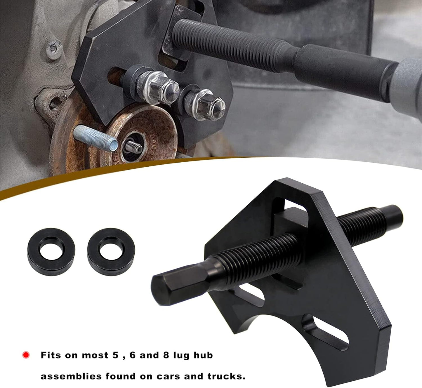 RULLINE 40100 Hub Removal Tool,Hub Bearing Removal Tool,Wheel Hub Remover Compatible with Most 5, 6, and 8 Hub Assemblies on Cars and Trucks