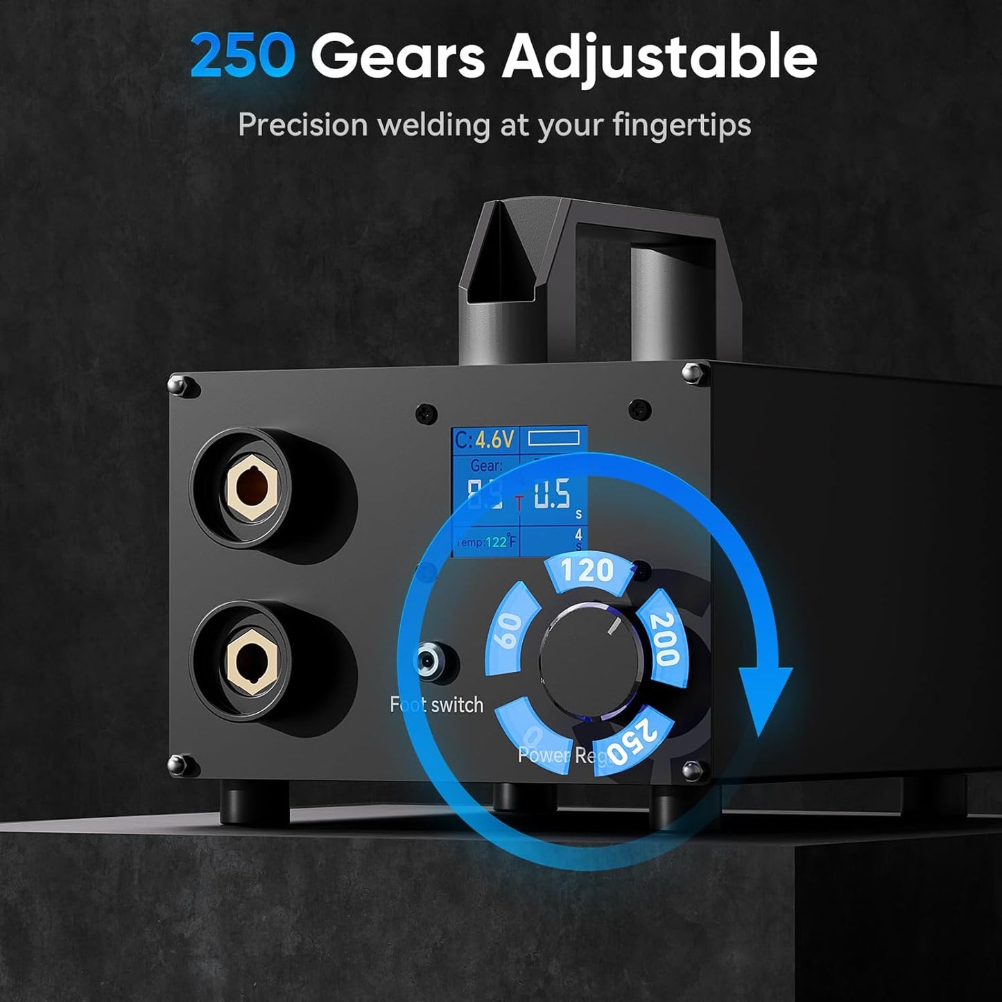 Seesii Dual Farad Spot Welder, 250 Gears Adjustable 3000F Capacitor Battery Spot Welder with 1.8'' LCD Display,Portable Spot Welder for 0.1-0.3mm Nickel Strip Welding, Ideal for Battery Pack Making