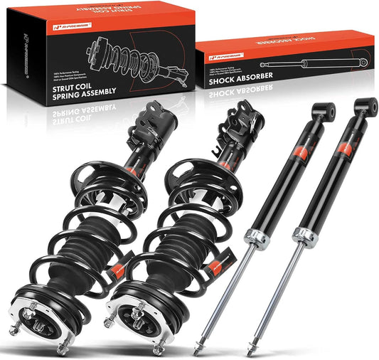 A-Premium Front and Rear Complete Struts w/Coil Spring Assembly Shock Absorbers Compatible with Ford Fiesta 2010 2011 2012 2013, 4-PC Set