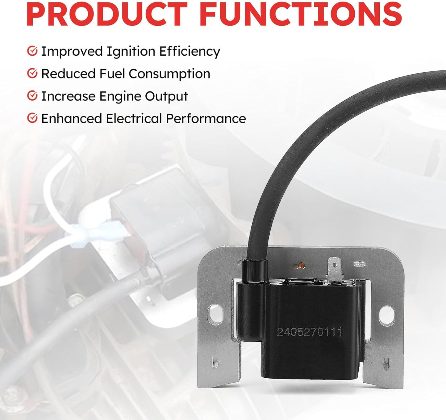 32-707-01-S Ignition Coil Spark Module Assembly for Kohler SV710,SV715,SV720,SV730,SV730,SV740,SV810,SV820,SV830 Ignition Coil MDI Module Conversion Kit Replace# 25-707-03-S(set of 2) (32-707-01-S)