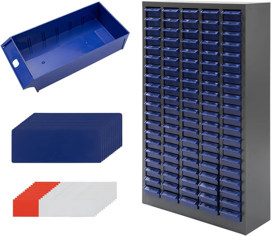 100-Drawer Bolt and Nut Tool Storage Cabinet Without Door, Bolts Bin Shelves Parts Cabinet Hardware Organizer with ABS Drawer & Label Stickers for Workshop Storing Accessories Screws Craft