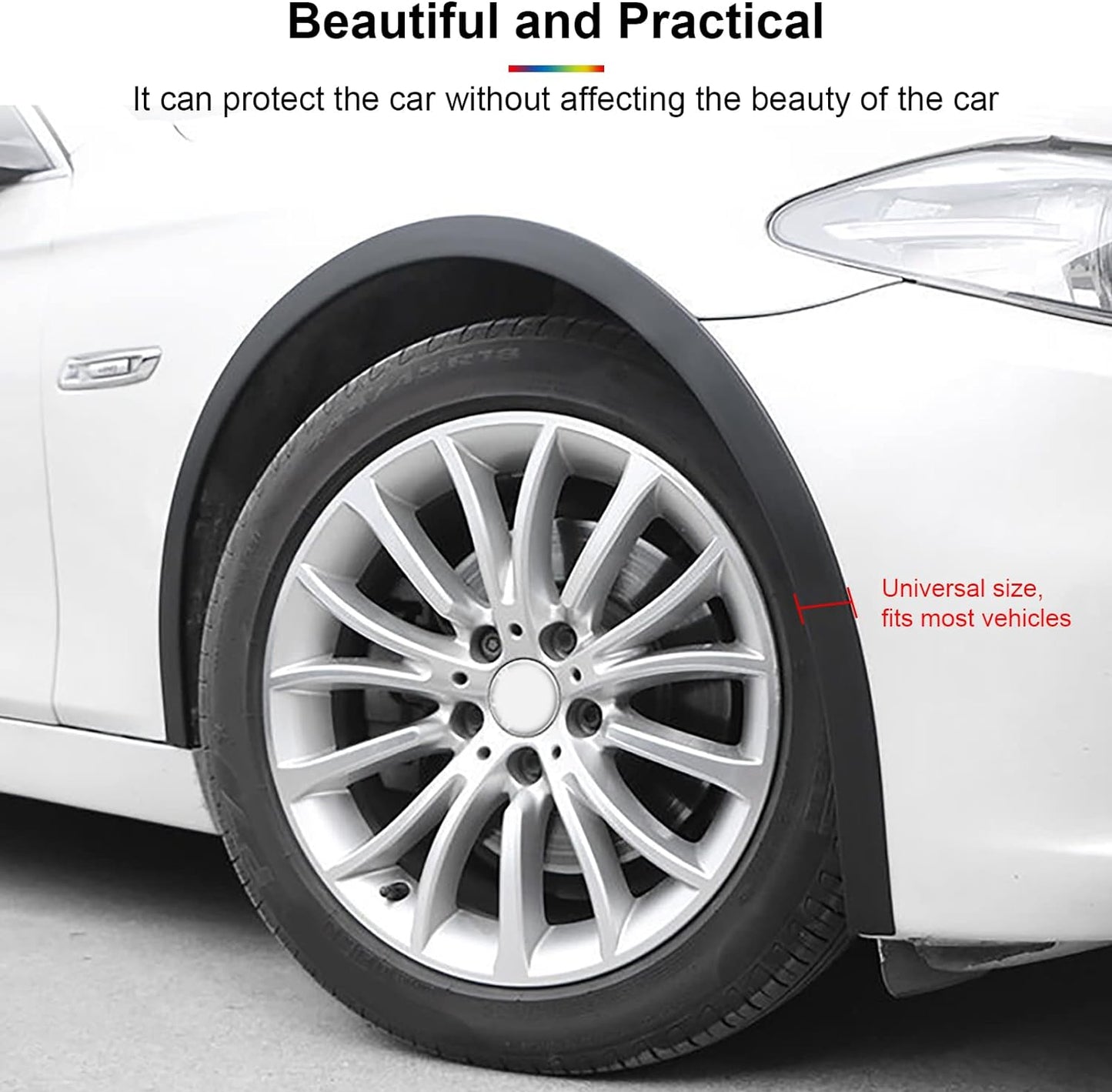 20Ft Car Wheel Arch Trim, Fender Flares Arches Wing Expander Car Wheel Eyebrow Anti-Collision Strip for Pickup SUV Car Fender Flare Edge Trim (5.5CM)