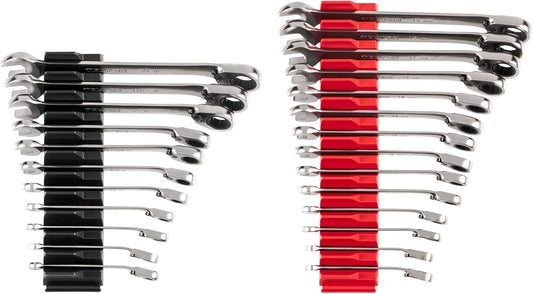 TEKTON Reversible 12-Point Ratcheting Combination Wrench Set with Modular Organizers, 25-Piece (1/4-3/4 in., 6-19 mm) | WRC94304