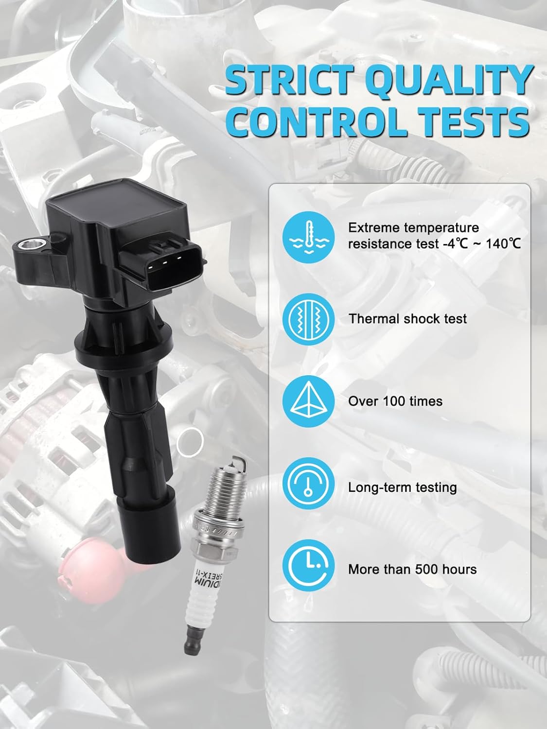 Set of 4 UF540 Ignition Coil Pack & Spark Plugs For Mazda CX-7 2.3L 2.5L 2007-2012,MX-5 Miata 2.0L 2006-2015,3 Sport 2.0L 2.3L 2.5L 2006-2013,6 2.3L 2.5L 2006-2013,5C1740 L3G218100 90083