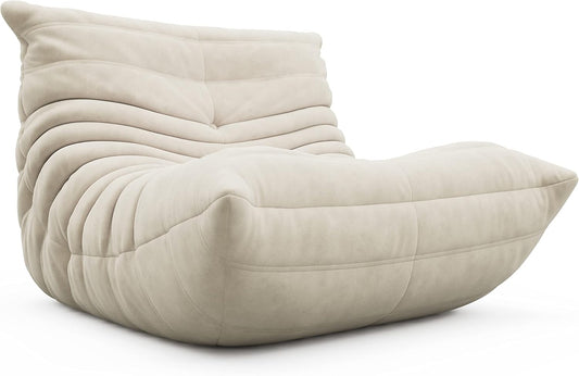 VOMXUF Sofa, Oversized Armless Fireside Chair, Soft Suede Floor Lounge Chair Lazy Sofa Accent Chair for Living Room Bedroom Salon Office