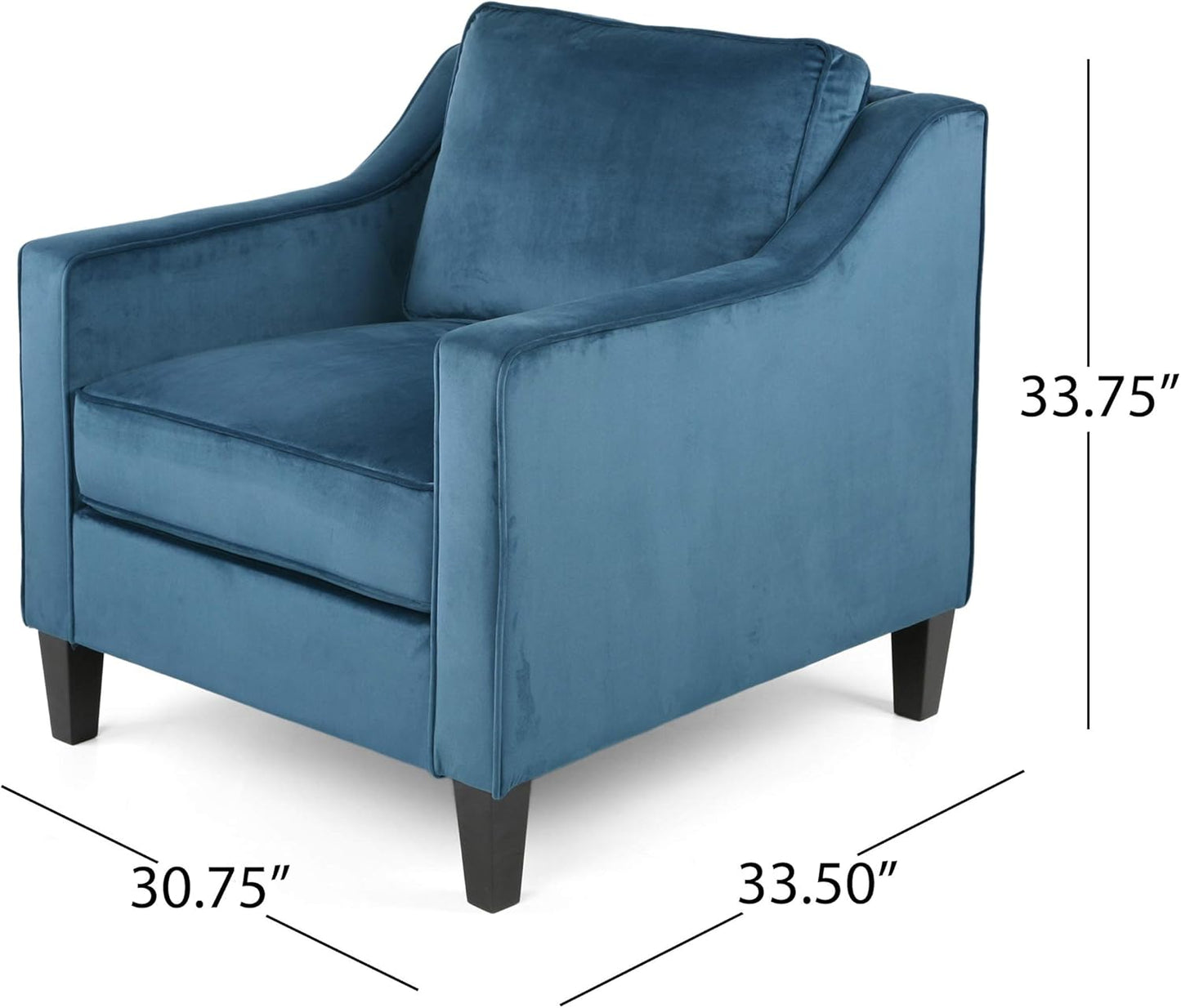 Christopher Knight Home Rachel Contemporary Velvet Club Chair, Blue, Dark Brown