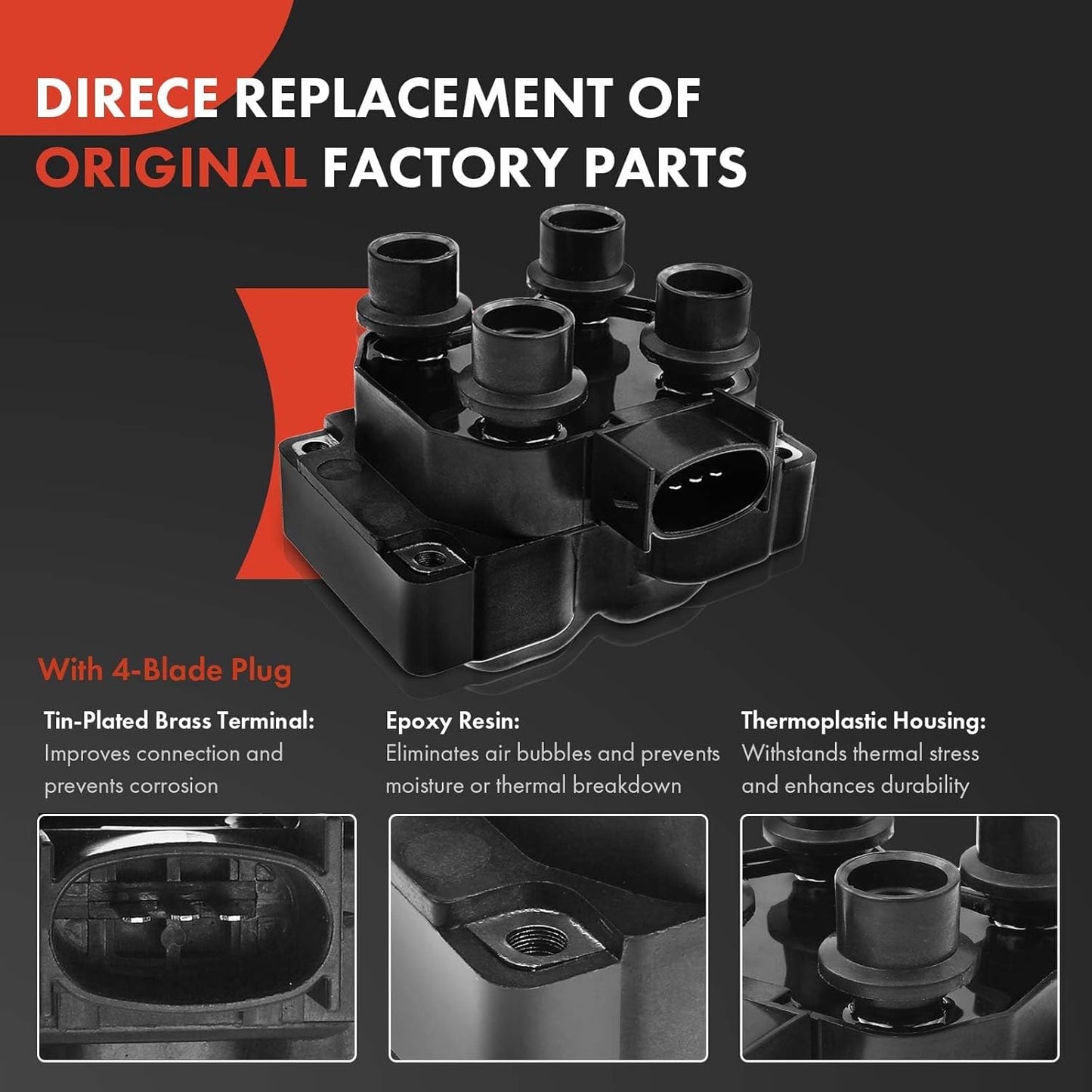 A-Premium 2 Ignition Coils with 8 Spark Plug Wires and 8 Iridium Spark Plugs Compatible with Ford Explorer & Mercury Mountaineer, 1998 1999 2000 2001, 5.0L