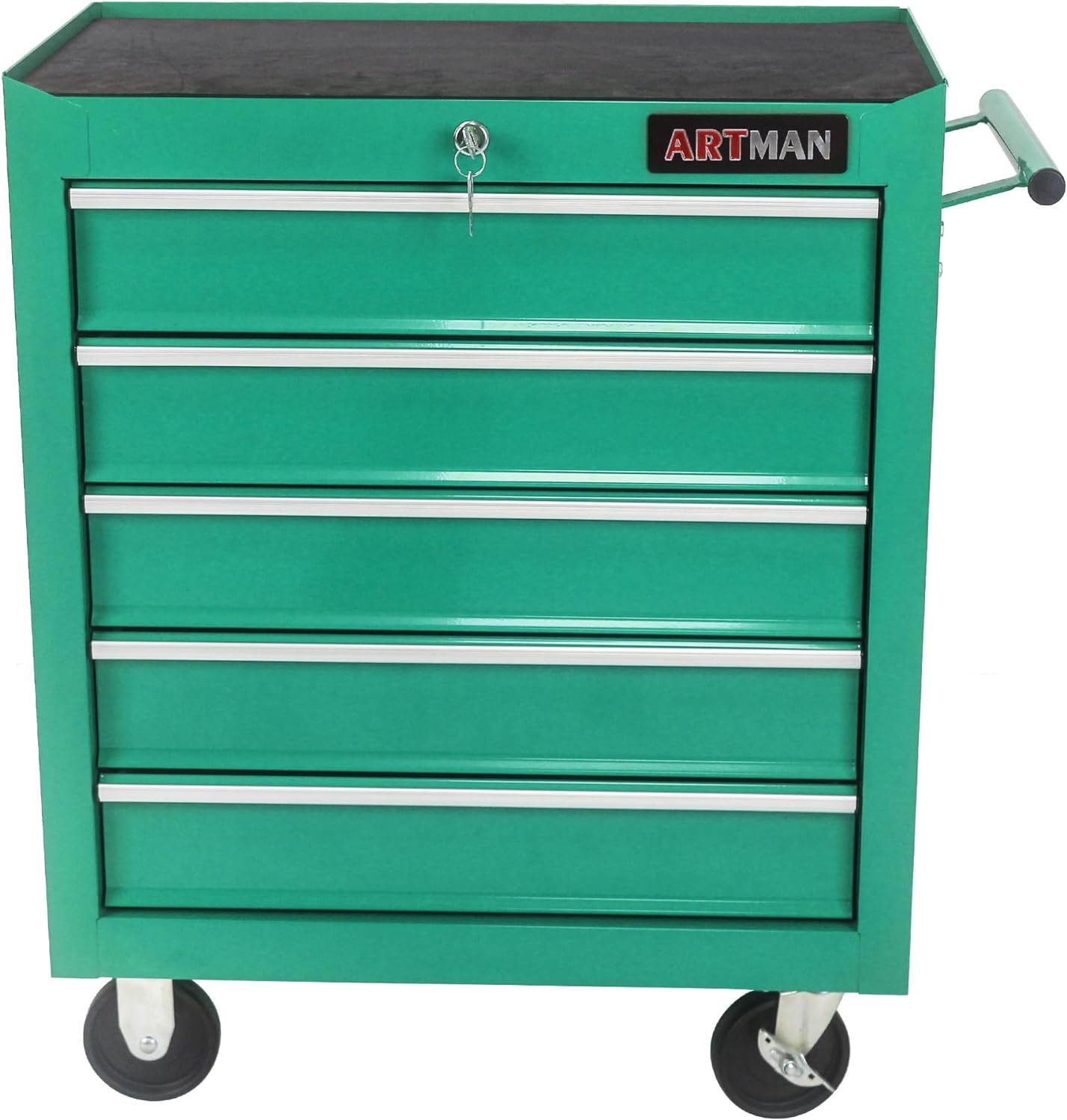 7-Drawer Metal Rolling Tool Chest with Wheels,Tool Storage Cabinet with Locking System,Multifunctional Tool Cart with Wheels for Garage, Warehouse, Workshop, Repair Shop (Black+Blue)