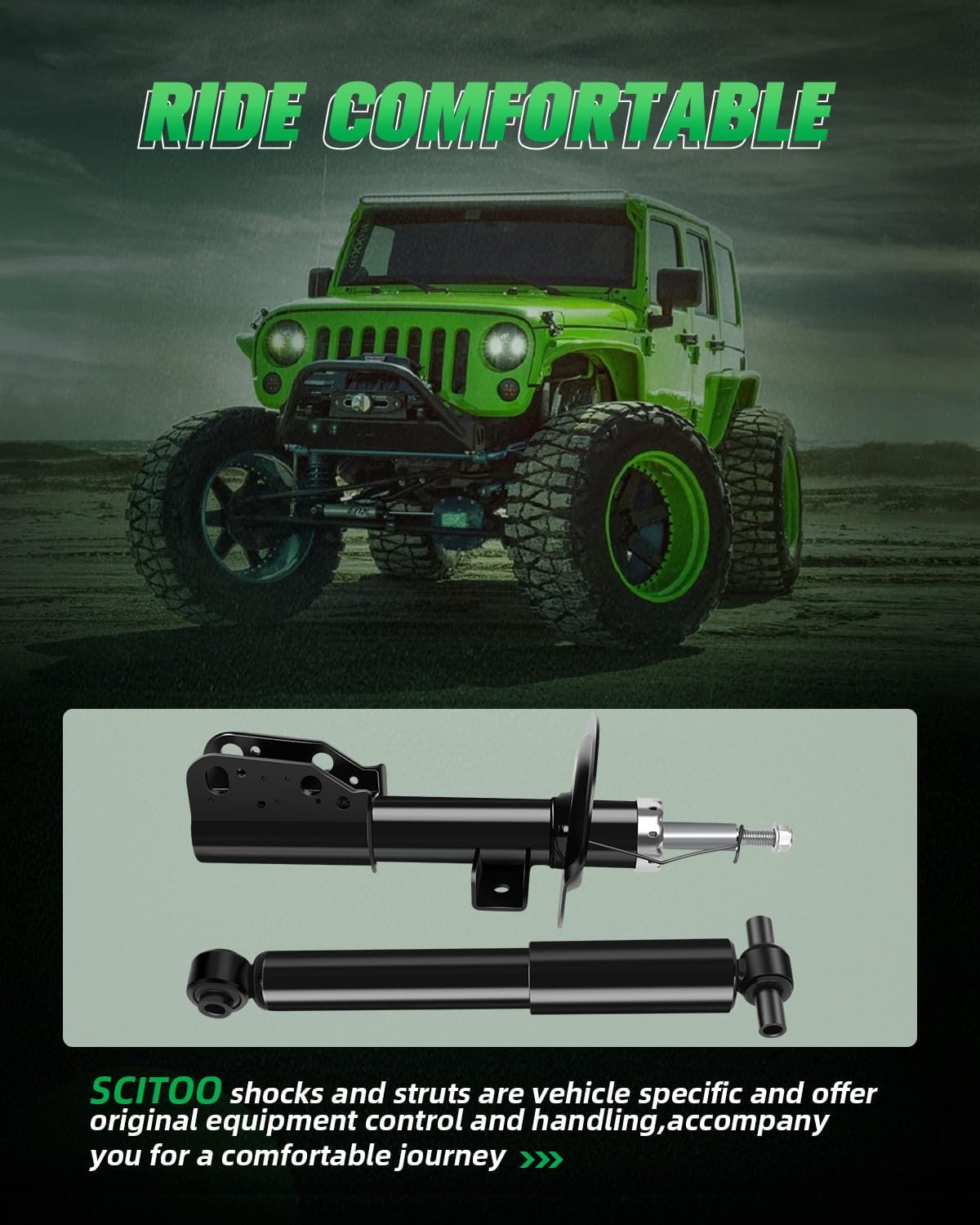 SCITOO Full Set Shocks for Enclave, Shocks Absorbers and Struts Fits 08 09 10 11 12 for Buick Enclave,09 10 11 12 for Chevy Traverse,07 08 09 10 11 for GMC Acadia,07 08 09 for Saturn Outlook