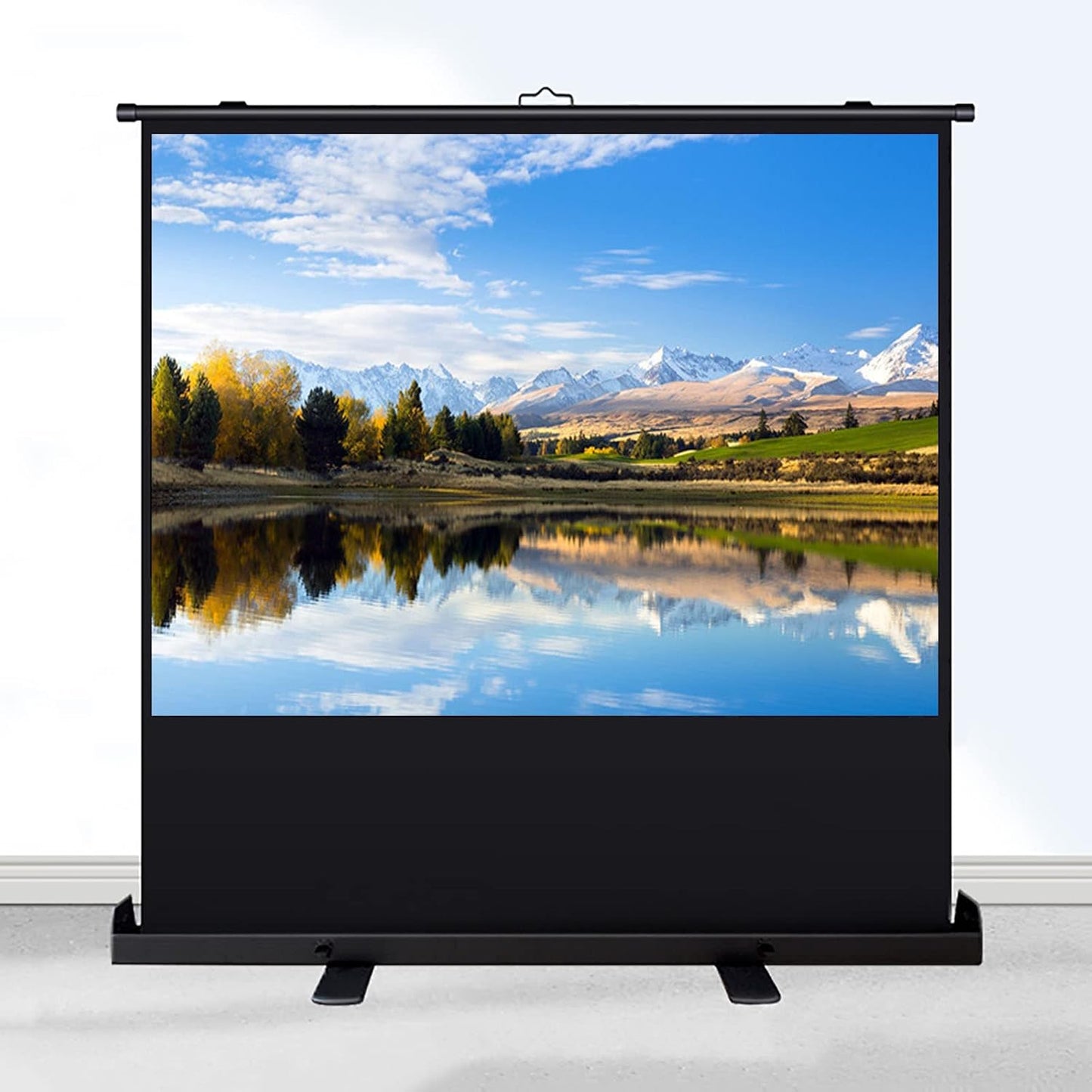 Self Standing Pull-Out Style Projection Screen, Indoor Outdoor Portable Desktop Projection Screen, 4:3/16:9/16:10 HD Projection Screen for Home Theater School Meeting (60 inch 4: 3