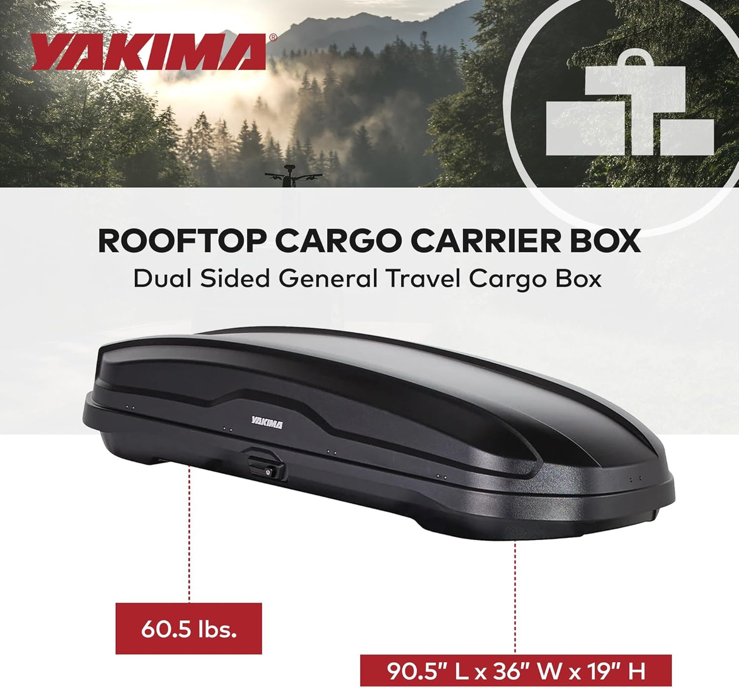 Yakima Car Roof Cargo Carrier, SkyBox NX XXL Rooftop Hard Shell Box with SKS Lock, Black - Heavy-Duty Vehicle Storage Accessories for Travel and Camping