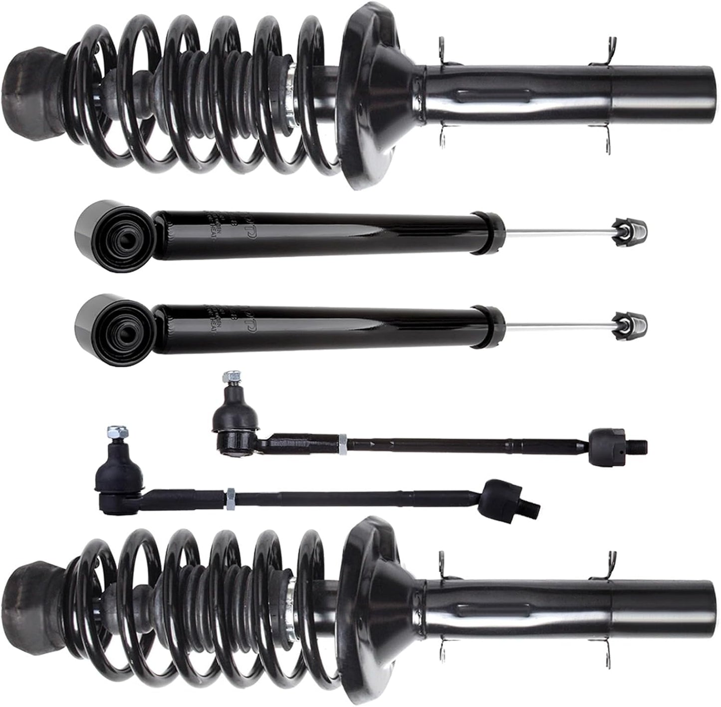 SCITOO Struts Shock suspension kit 1998-2010 for Volkswagen Beetle struts 1999-2006 for Volkswagen Golf Front Strut Spring Assembly Rear shock absorber Tie Rod Assembly (inner & outer) 6 Pcs,171525
