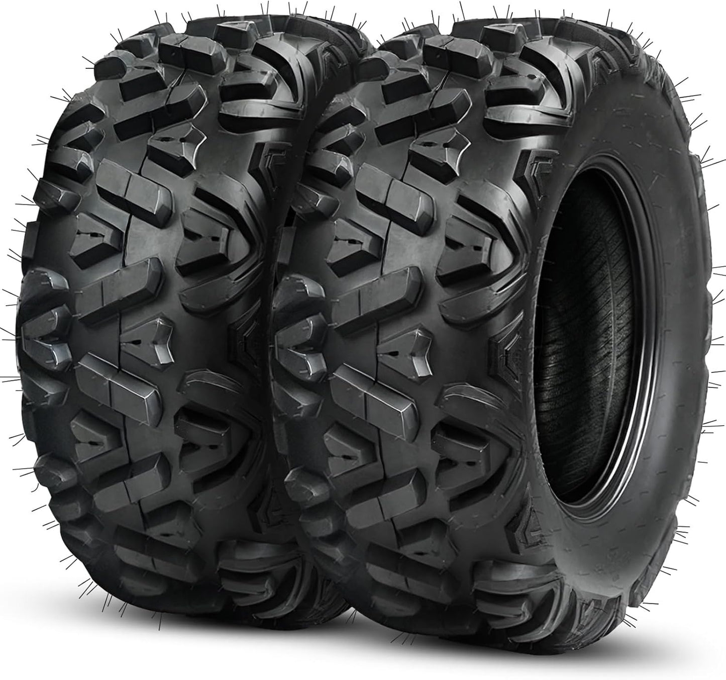 TRIPOWER ATV UTV Tires 25x8-12 & 25x10-12 All Terrain Trail Sand Mud Off-Road Tires, 6 Ply Tubeless Full Set of 4