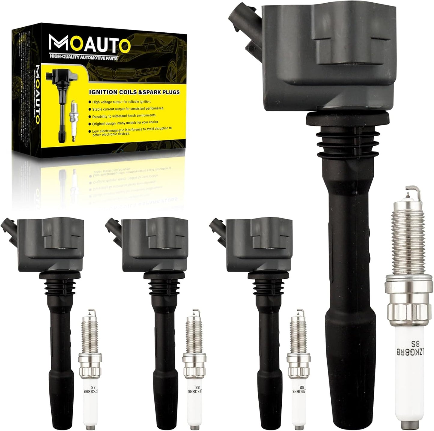 Set of 6 Ignition Coils Pack UF750 12138643360 & 6 PCS Iridium Spark Plugs Compatible with BMW 340i GT 540i X3 740i 640i xDrive M240i X4 Mini Cooper Clubman - 1.5L 3.0L L3 L6