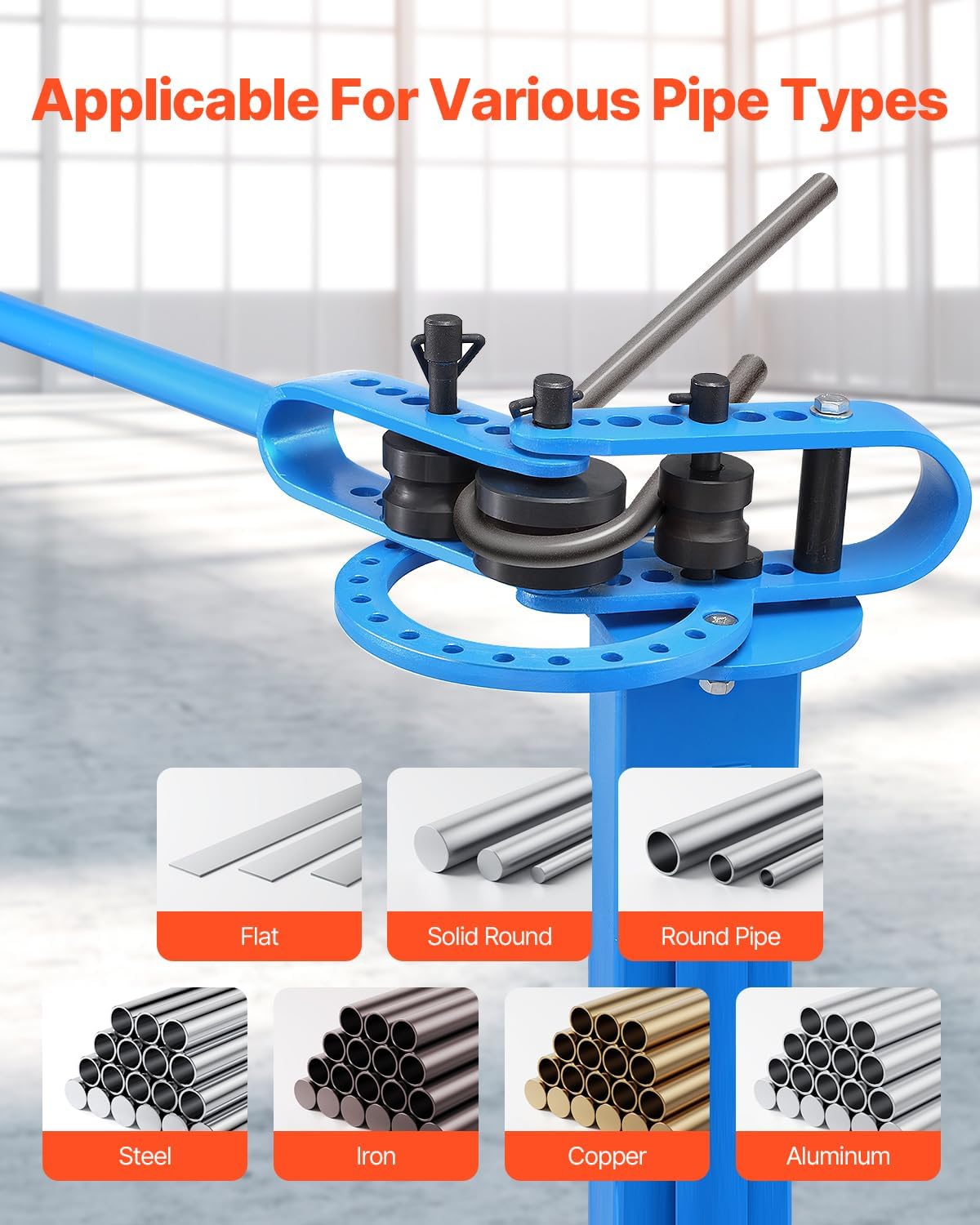 VEVOR Manual Bending Machine, Pipe Tube Bender with 14 Bending Dies, 200° Heavy-Duty Tube Bending Tool for Copper Aluminum Iron Pipes, Ideal for HVAC Air Conditioning Refrigerator Auto Repair