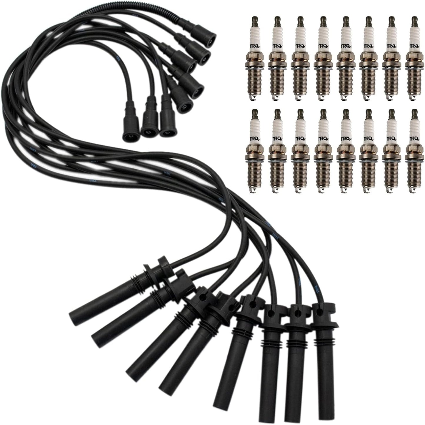TRQ Ignition Kit Spark Plugs Wire Set Compatible with 2011-2019 Ford Fiesta