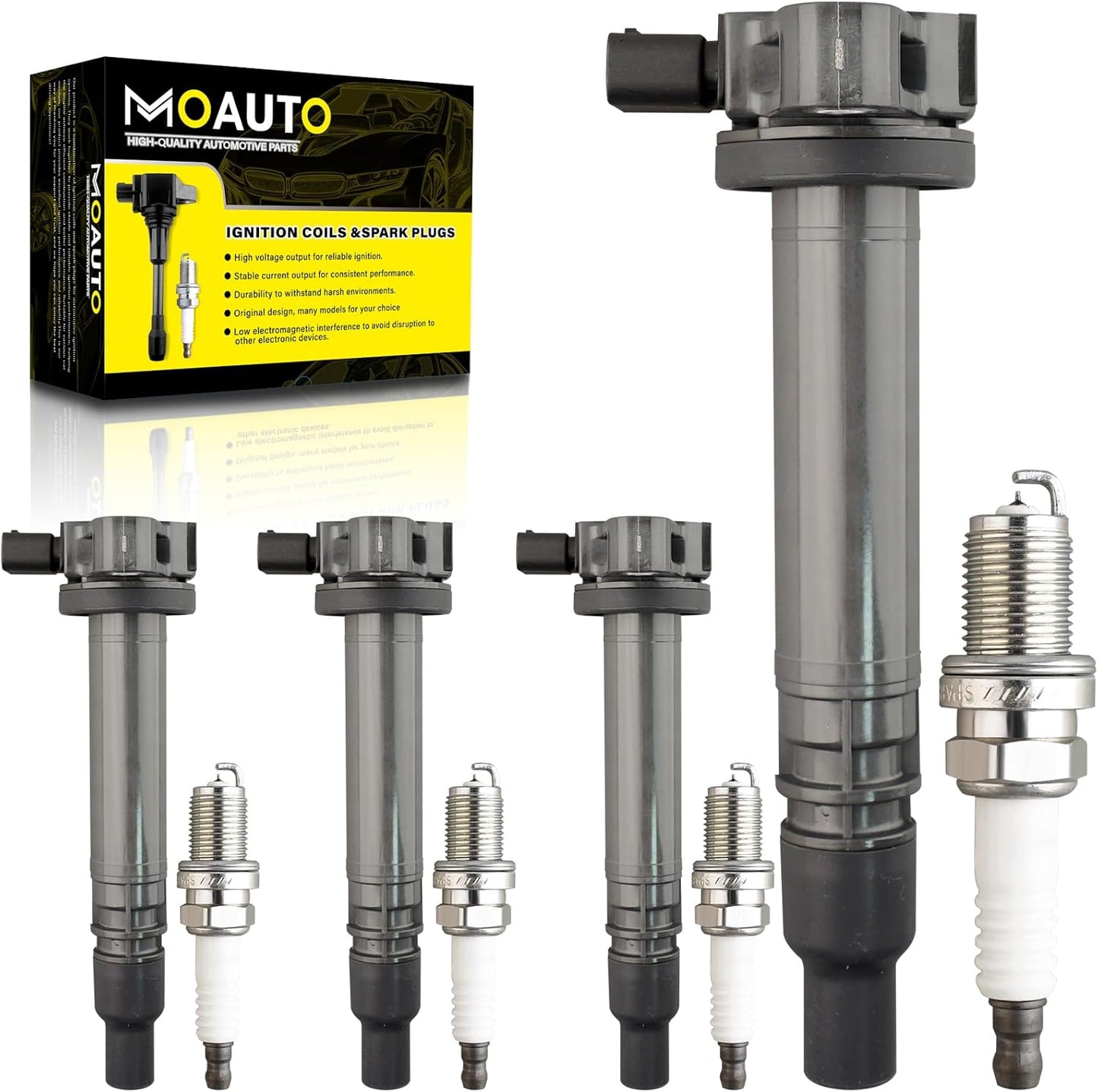 Set of 6 Ignition Coils Pack UF750 12138643360 & 6 PCS Iridium Spark Plugs Compatible with BMW 340i GT 540i X3 740i 640i xDrive M240i X4 Mini Cooper Clubman - 1.5L 3.0L L3 L6