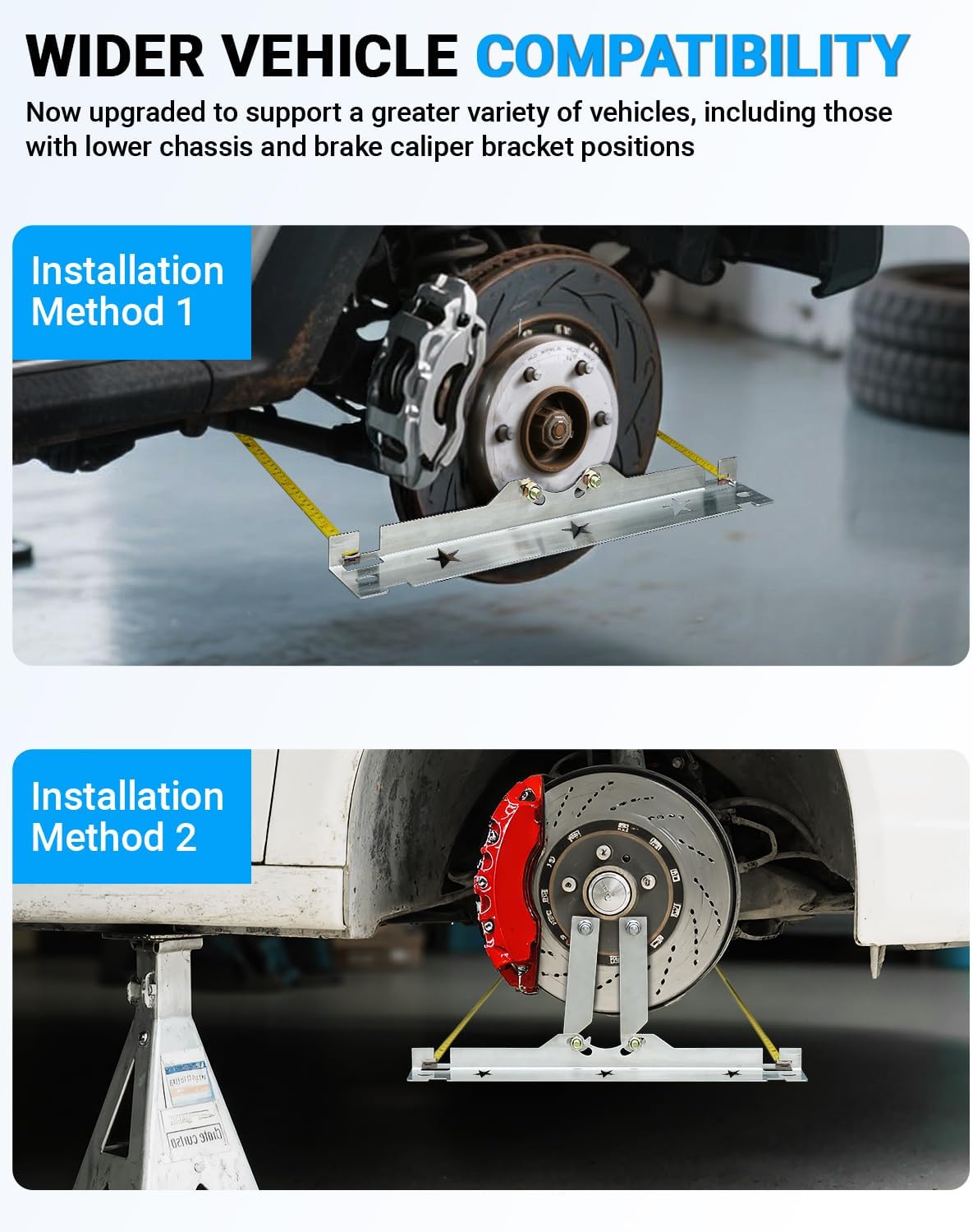 Wheel Alignment Tool with Connection Sheet, Premium Stainless Steel Toe Alignment Tool Plates for Car, Truck, SUV(Include 2 Measuring Tapes)