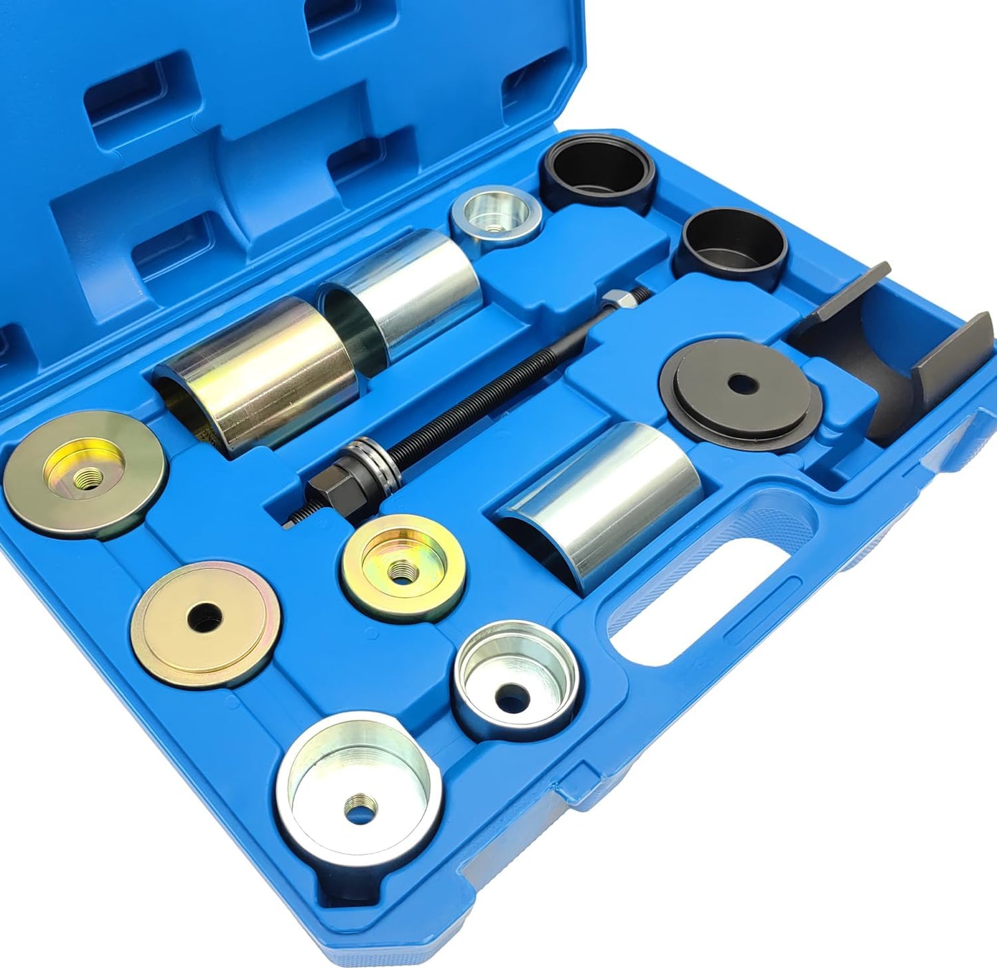 ZKTOOL Rear Trailing Control Arm Bushing Ball Joint Removal Tool Set Kit For BMW E36 E46 E38 E39 E60 E61 E31 E90 E91，Steering Arm, Suspension, Threaded Rod Bushing, Differential Axle Bush Removal Tool